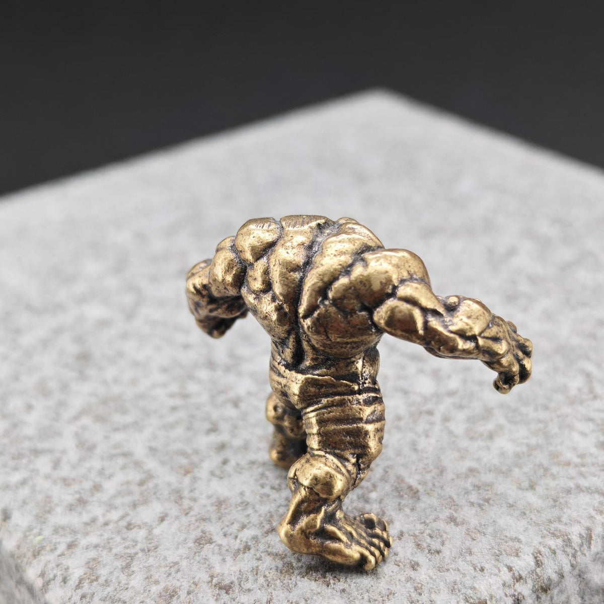 Brass Muscular Giant Figurine — Superhero Desk Sculpture & Collector Miniature