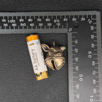 Brass Pig Bell Pendant – Handcrafted Miniature Animal Charm Collectible