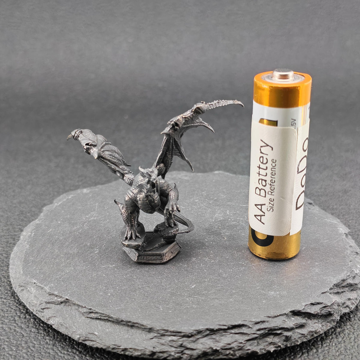 Brass Winged Dragon Figurine — Oxidised Miniature Fire Beast Sculpture for Fantasy Collectors and Desk Display
