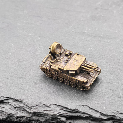 Brass Flakpanzer Gepard Tank Miniature — German Anti-Aircraft Vehicle Micro Model for Diorama