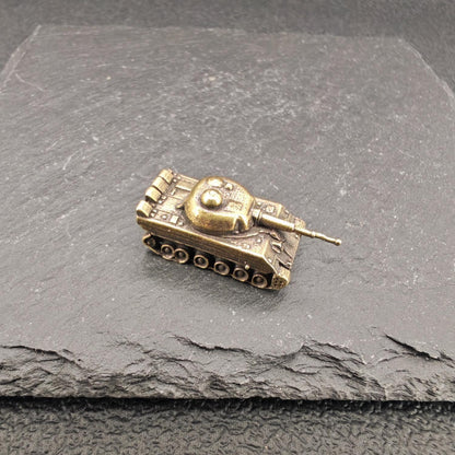 Brass Tank Miniature — Oxidised Military Collectible for Desk and Diorama