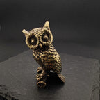 Brass Owl Figurine – Polished Handcrafted Desk Collectible
