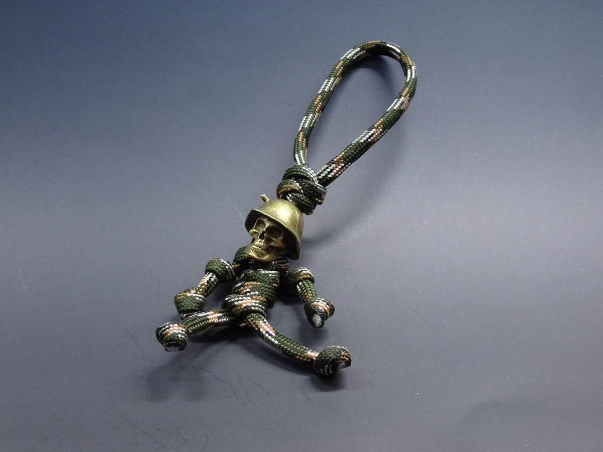 Brass Skull Soldier EDC Keychain Lanyard