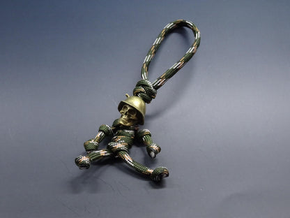 Brass Skull Soldier EDC Keychain Lanyard