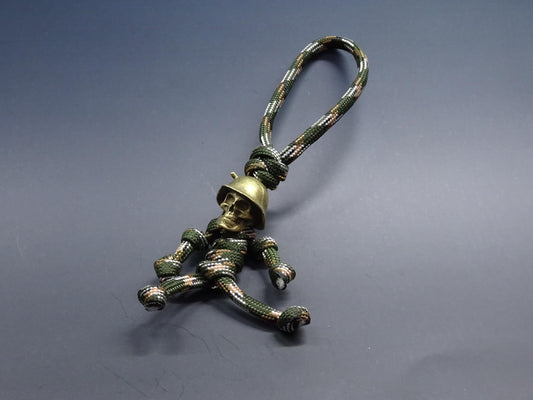 Brass Skull Soldier EDC Keychain Lanyard