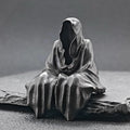 Faceless Shadow Messenger Figurine – Handcrafted Oxidised Brass Zen Collectible