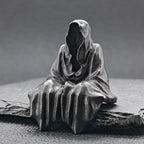 Faceless Shadow Messenger Figurine – Handcrafted Oxidised Brass Zen Collectible