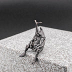 Beetle Man Brass Figurine – Antique Black Insect Hybrid Collectible Sculpture
