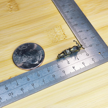Brass Miniature Motorcycle — Tiny Bike Figurine for Desk, Shelf, or Terrarium