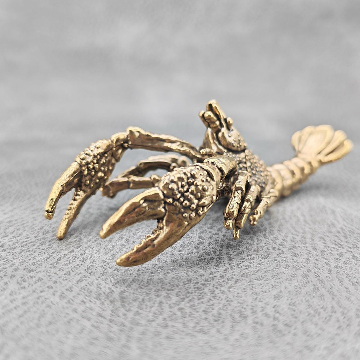 Brass Weightlifting Lobster — Quirky Pen Holder and Desk Sculpture