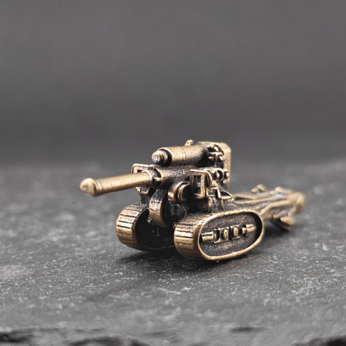 Brass Soviet Self-Propelled Artillery Miniature — Stalin’s Hammer WWII Micro Model for Diorama