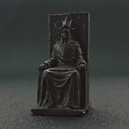 Brass Throne Figurine – Crowned Ruler, Handcrafted Dark Fantasy Collectible