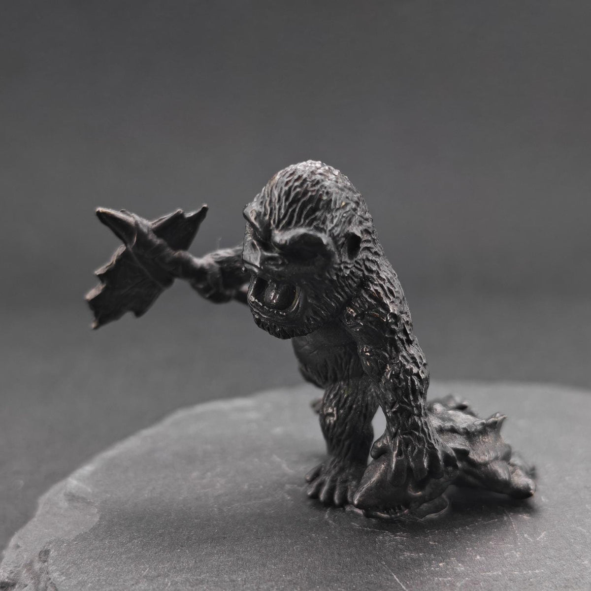 Oxidised Black Brass Gorilla Figurine — Wildlife Desk Sculpture & Jungle Collector Piece