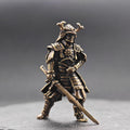Armoured Samurai Brass Figurine – Handcrafted Japanese Warrior Collectible