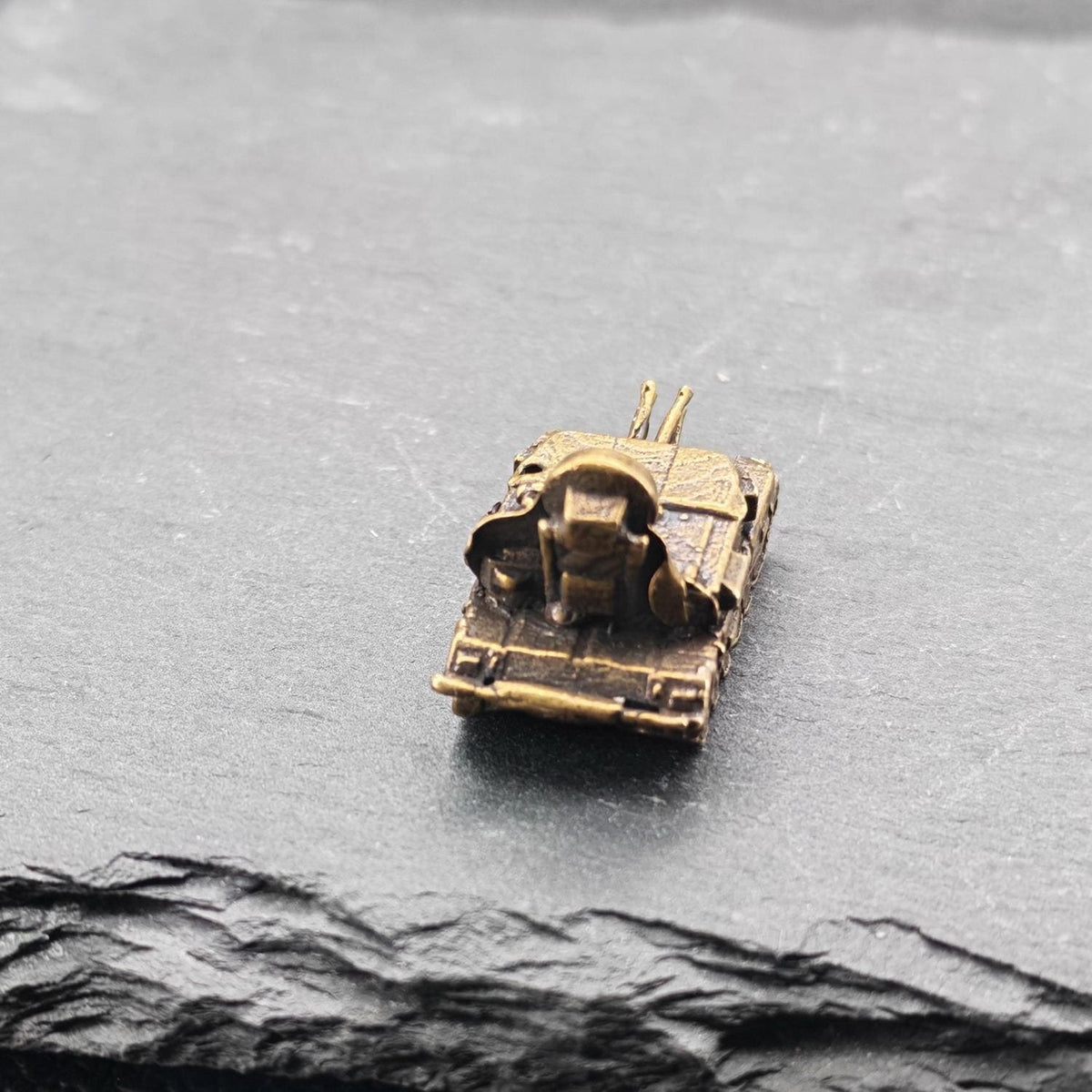Brass Flakpanzer Gepard Tank Miniature — German Anti-Aircraft Vehicle Micro Model for Diorama