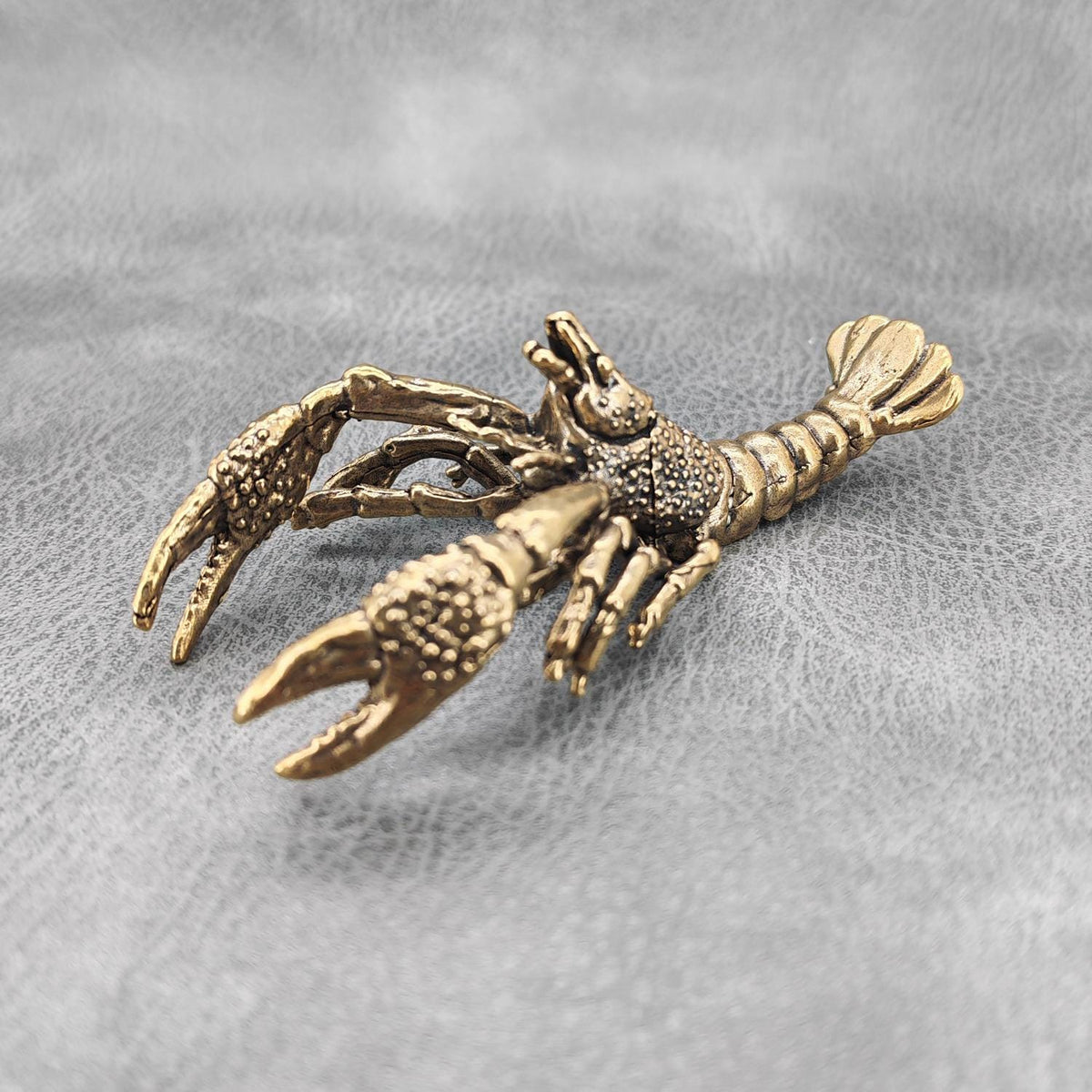 Brass Weightlifting Lobster — Quirky Pen Holder and Desk Sculpture