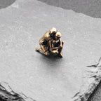Back Hug Brass Figurine – Handcrafted Romantic Couple Miniature Sculpture