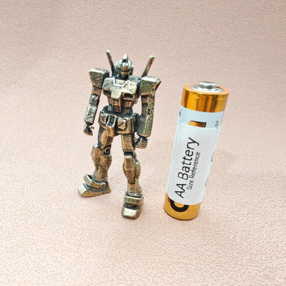 Brass Mecha Mobile Suit Figurine — Sci-Fi Robot Desk Sculpture & Anime Collector Piece
