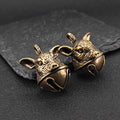 Brass Pig Bell Pendant – Handcrafted Miniature Animal Charm Collectible