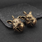 Brass Pig Bell Pendant – Handcrafted Miniature Animal Charm Collectible