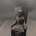 Brass Throne Figurine – Crowned Ruler, Handcrafted Dark Fantasy Collectible