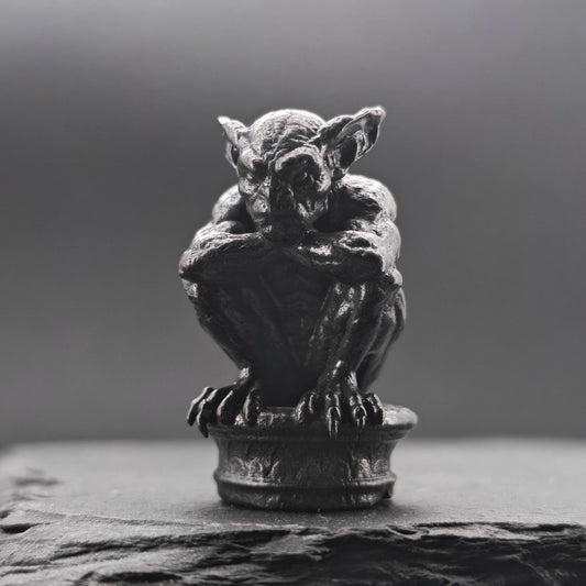 Miniature Brass Gargoyle Demon Statue — Terrarium & Diorama Decor