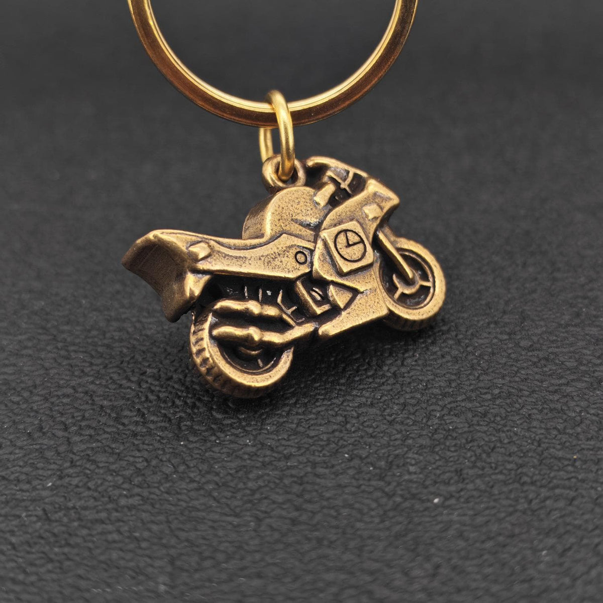Brass Motorcycle Keychain – Handcrafted Sport Bike Charm for Bikers