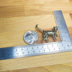 Brass Cat Figurine – Handcrafted Walking Pose Desk Collectible