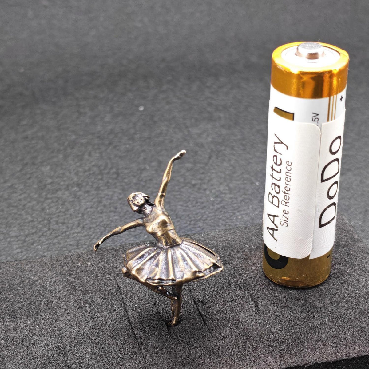 Brass Black Swan Ballerina Figurine — Miniature Lost-Wax Cast Dance Sculpture for Terrarium, Aquascape, and Collector Display