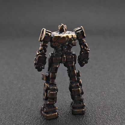 Brass Autobot Commander Figurine — Transformers-Inspired Sci-Fi Robot Desk Sculpture