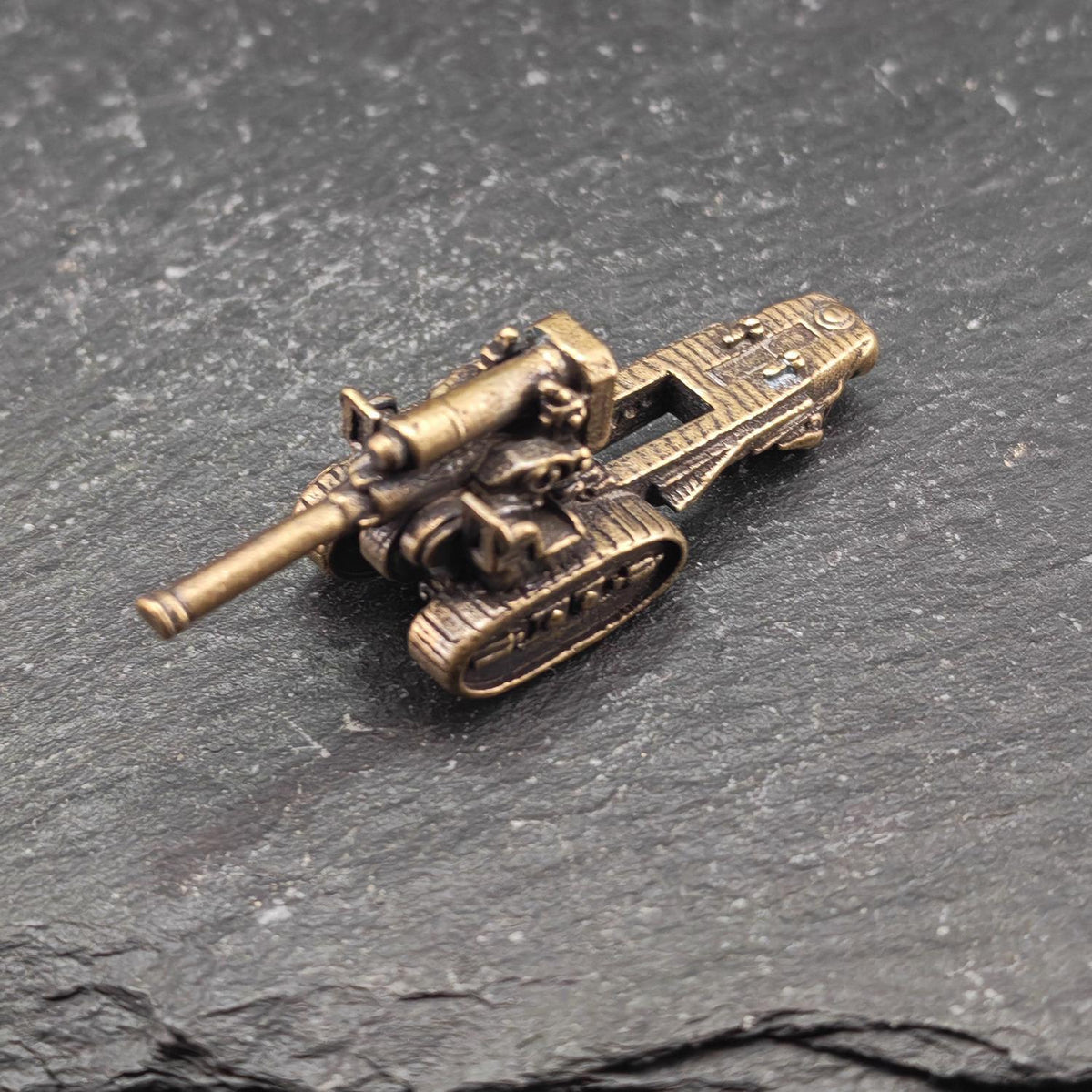Brass Soviet Self-Propelled Artillery Miniature — Stalin’s Hammer WWII Micro Model for Diorama