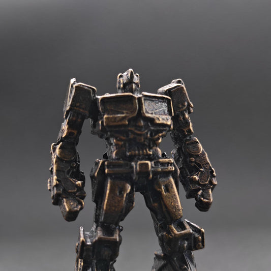 Brass Autobot Commander Figurine — Transformers-Inspired Sci-Fi Robot Desk Sculpture