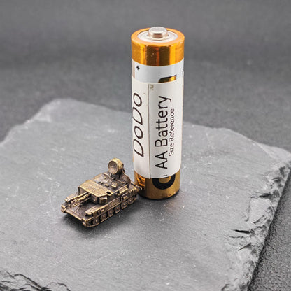 Brass Flakpanzer Gepard Tank Miniature — German Anti-Aircraft Vehicle Micro Model for Diorama