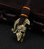 Spartan Helmet Brass Charm – Handcrafted Ancient Warrior Keychain Collectible