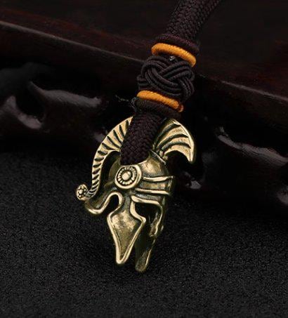 Spartan Helmet Brass Charm – Handcrafted Ancient Warrior Keychain Collectible