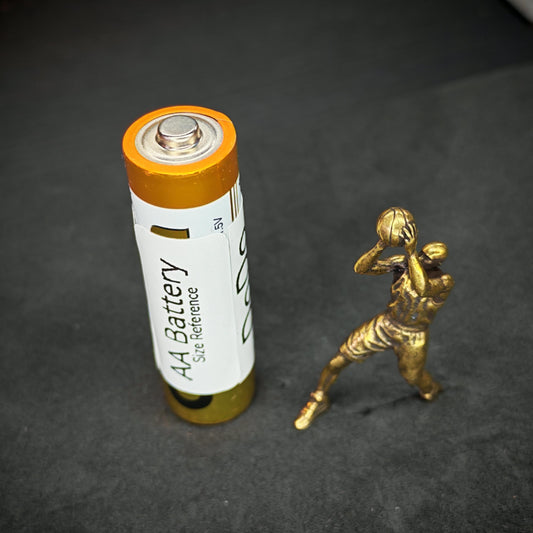Brass Basketball Player Figurine — Vintage Sports Desk Sculpture & DIY Pendant