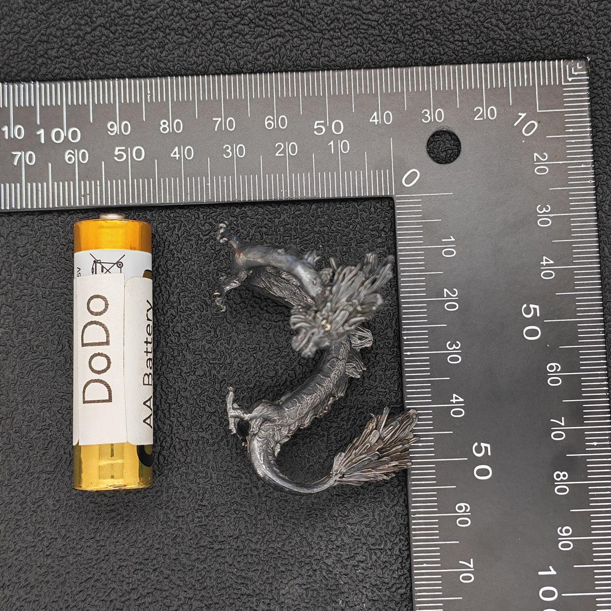 Brass Five Elements Dragon Figurine — Miniature Oxidised Sculpture for Terrarium, Aquascape, and Micro World Display