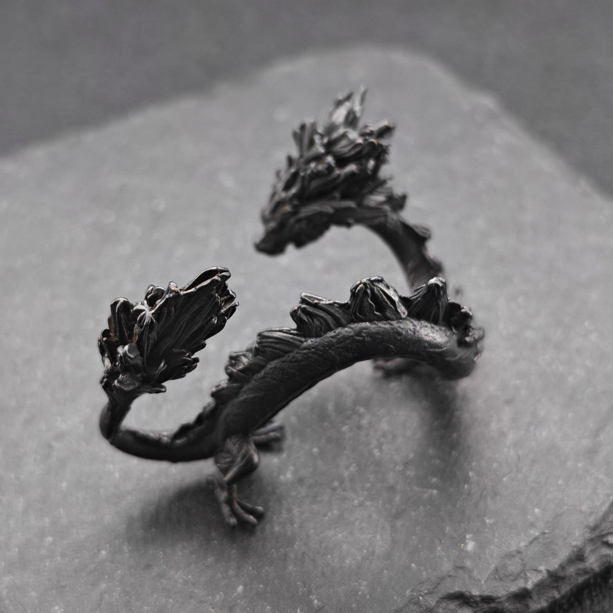 Brass Five Elements Dragon Figurine — Miniature Oxidised Sculpture for Terrarium, Aquascape, and Micro World Display