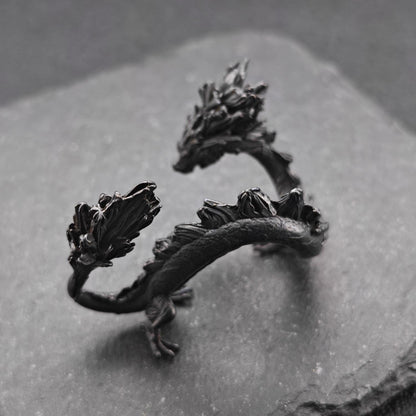 Brass Five Elements Dragon Figurine — Miniature Oxidised Sculpture for Terrarium, Aquascape, and Micro World Display