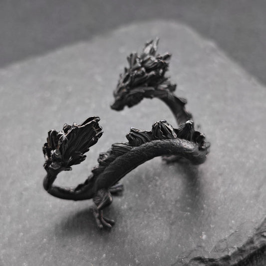 Brass Five Elements Dragon Figurine — Miniature Oxidised Sculpture for Terrarium, Aquascape, and Micro World Display