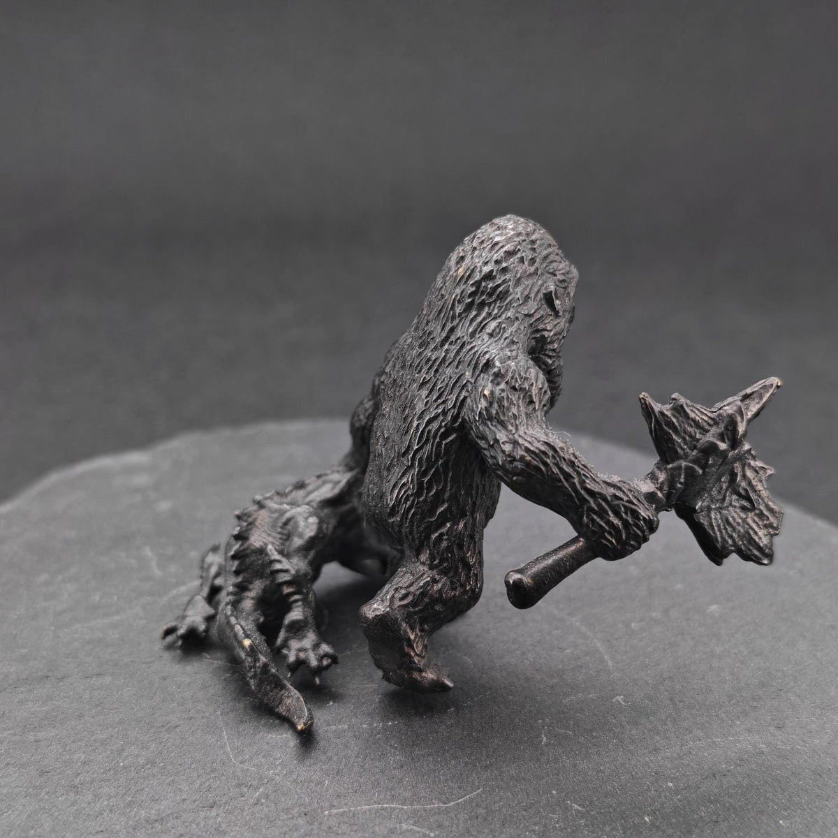 Oxidised Black Brass Gorilla Figurine — Wildlife Desk Sculpture & Jungle Collector Piece