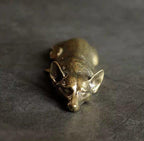 Brass Sleeping Corgi Figurine – Handcrafted Antique Finish Dog Collectible