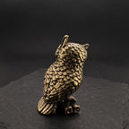 Brass Owl Figurine – Polished Handcrafted Desk Collectible