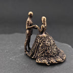 Brass Wedding Couple Figurine – Handcrafted Miniature Collectible