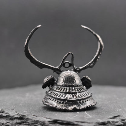 Brass Skull Samurai Helmet Miniature – Dark Warrior Figurine