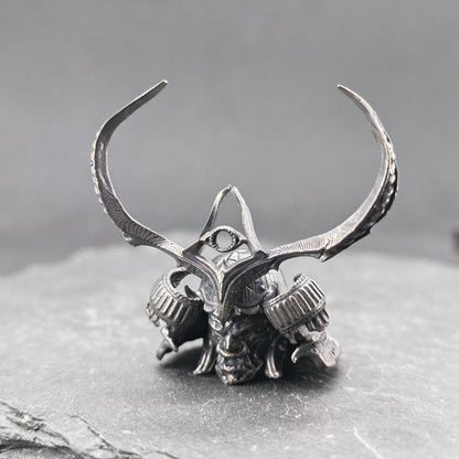 Brass Skull Samurai Helmet Miniature – Dark Warrior Figurine