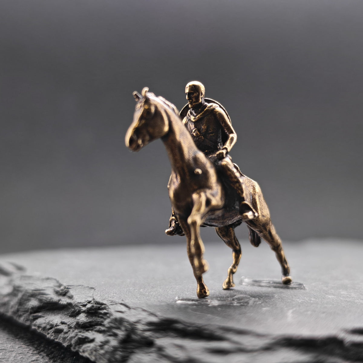 Mini Brass Knight on Horse Figurine – Collectible Warrior Sculpture