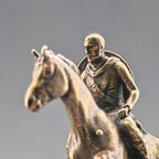 Mini Brass Knight on Horse Figurine – Collectible Warrior Sculpture