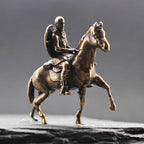 Mini Brass Knight on Horse Figurine – Collectible Warrior Sculpture