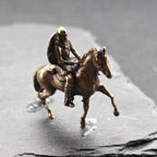Mini Brass Knight on Horse Figurine – Collectible Warrior Sculpture